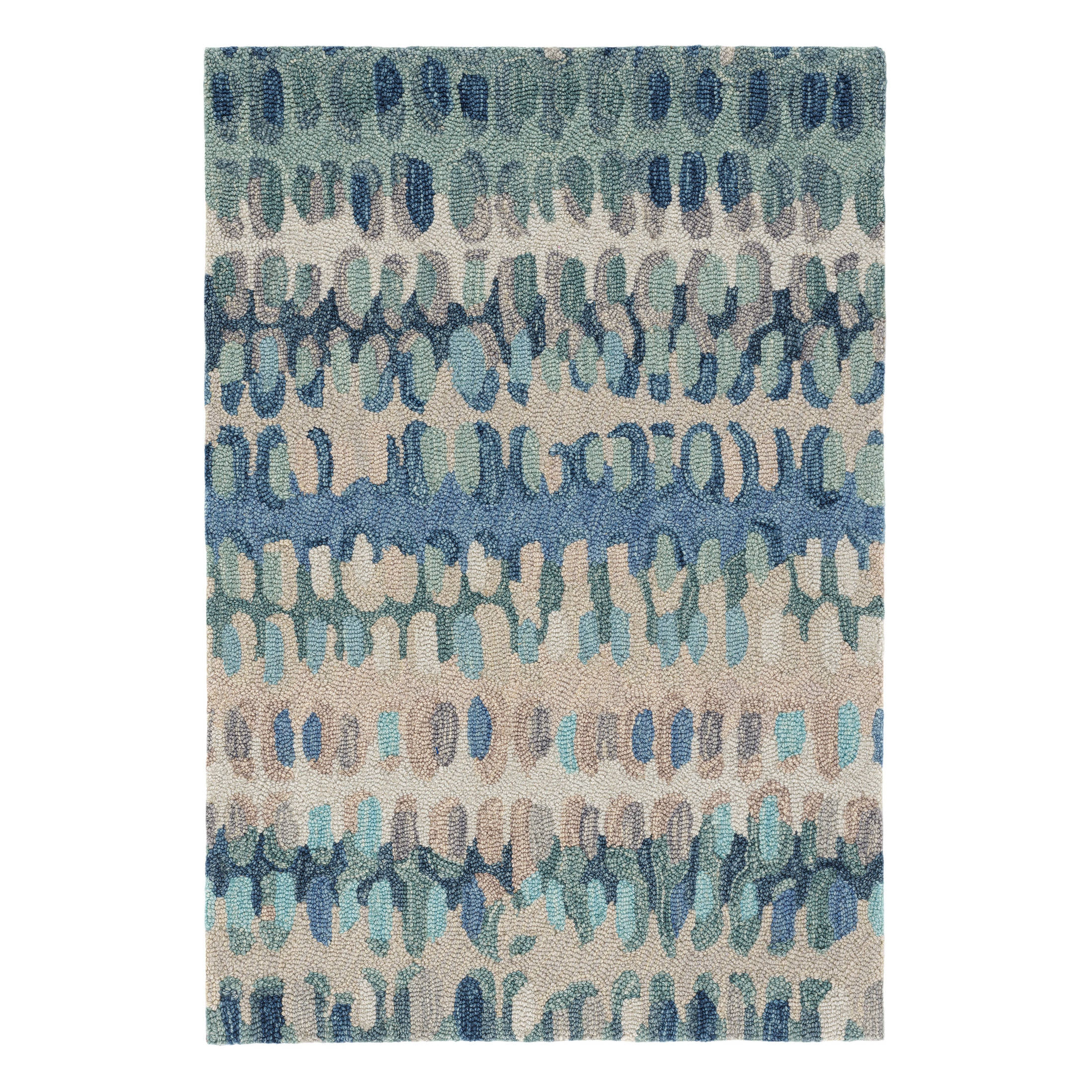 Blue Paint Chip Area Rug – Modern Abstract Machine Washable Rug