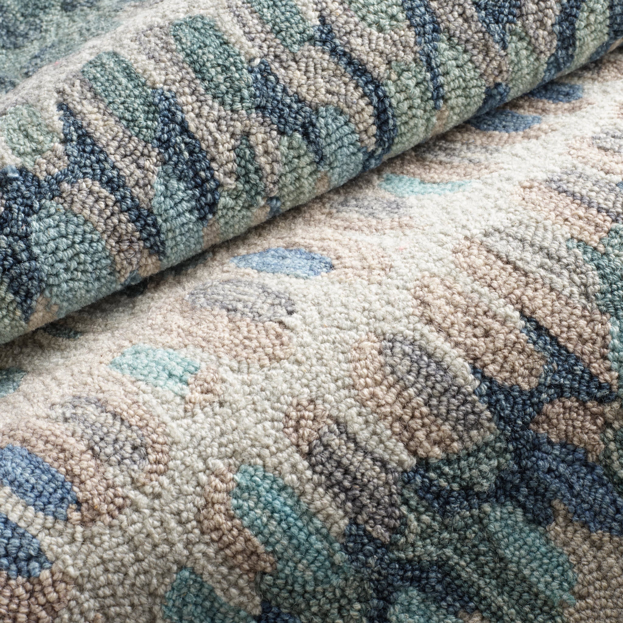 Blue Paint Chip Area Rug – Modern Abstract Machine Washable Rug