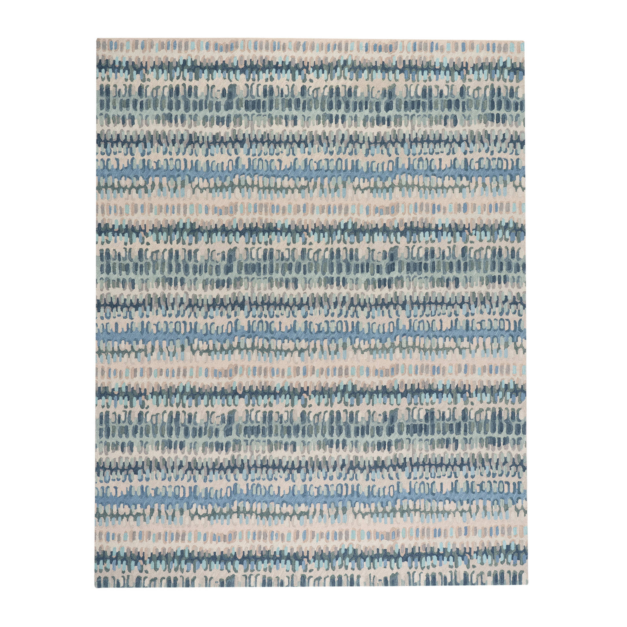 Blue Paint Chip Area Rug – Modern Abstract Machine Washable Rug