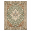 Sage Green Persian Medallion Rug | Vintage Washable Area Rug